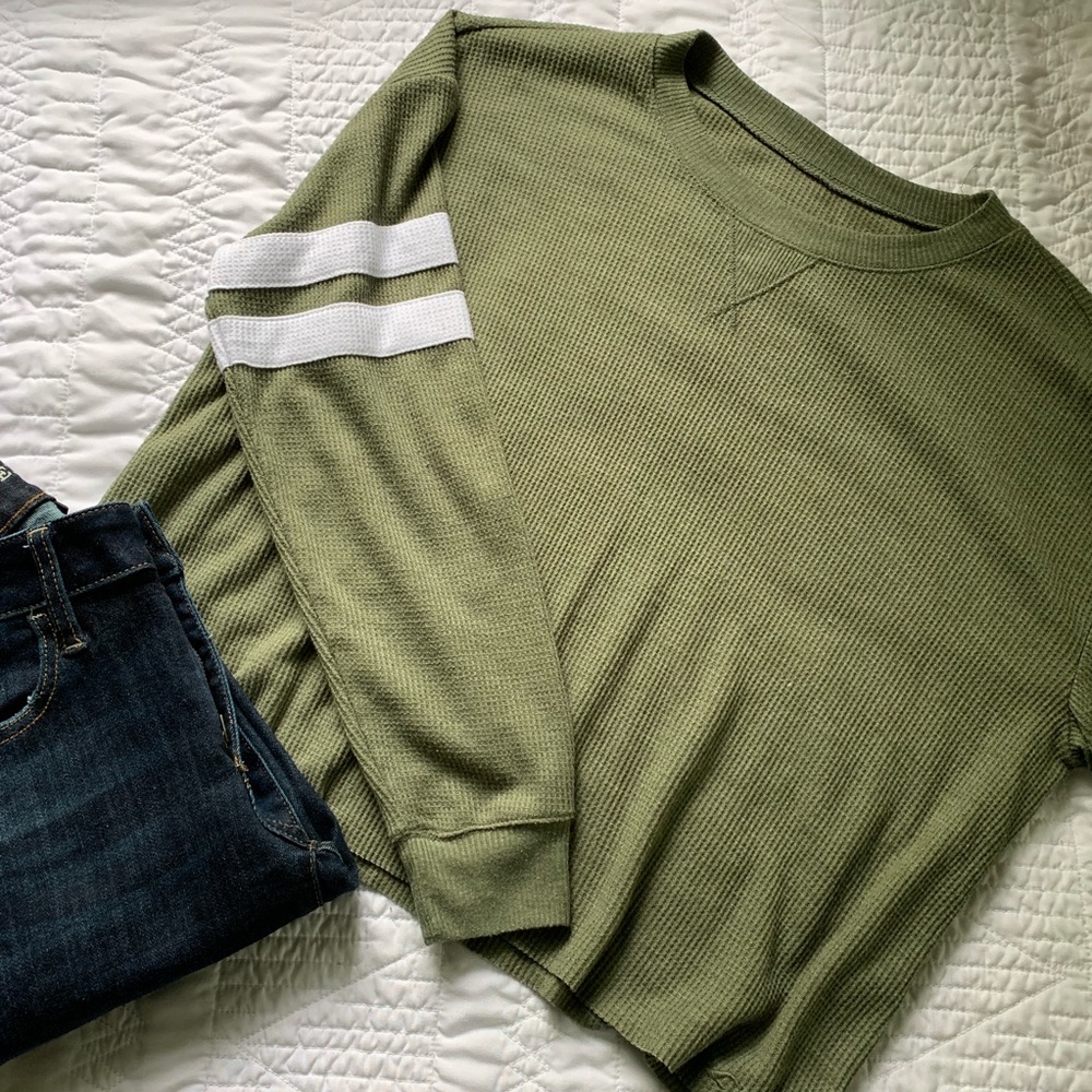 Hollister Waffle Crewneck Sweater